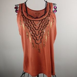 Apt 9 Salmon Sequined Tank Top sz xl